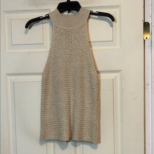 Zara Cream Sleeveless Sweater Tank Top Size Small